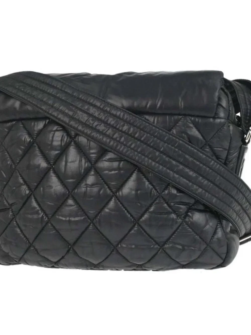 Chanel Black Quilted Nylon Coco Cocoon Messenger Shoulder Bag